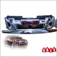 หน้ากระจัง ISUZU DMAX ปี 2012-2015 4WD ชุบโครเมี่ยม พร้อม logoสีแดง และ คิ้วฝากระโปรง **มาร้านนี่จบใ