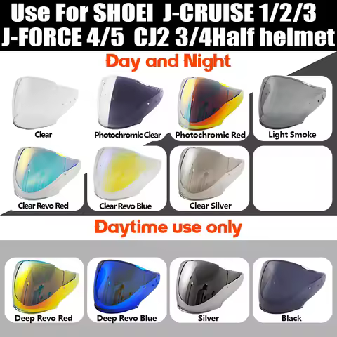 J-CRUISE Visor Photochromic For SHOEI J-CRUISE1/2/3 J-FORCE4/5 CJ2 3/4 Motorcycle Shield Half Helmet