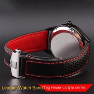 Cowhide Watch band 22mm For Tag Heuer Carrera F1 Morocco Fiyta Tissot Watch Strap Red stitches Stomatal Genuine Leather bracelet