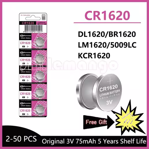 3V CR1620 battery CR 1620 button battery suitable for watches, car audio speakers, scales, shavers D