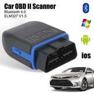 เครื่องสแกน OBD2เครื่องอ่านโค้ด V1.5 ELM327สำหรับ iOS Android และ Windows Car OBD II เครื่องอ่านรหัสรถยนต์ไร้สายขนาดเล็ก Bluetooth 4.0
