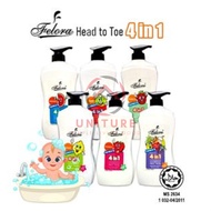 Felora Junior Kids Head to Toe 4 dalam 1 Syampu Bayi Lembut Halus (750ml)