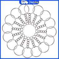 50pcs Keychain Rings with Chain and 50pcs Open Jump Rings DIY Key Chain Set