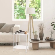 Acrylic Coffee Table Square Side Table Accent Table Sofa Bedside Table Clear Double Tier Snack Tea S