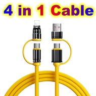 240W 4-in-1 Fast Charging Data Charger Silicone Cable Type-C To Type-C Core For Samsung Huawei PD27W