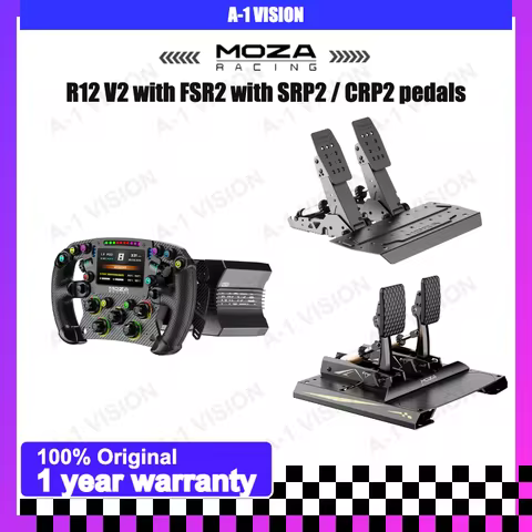 ***MOZA Racing R12 V2 Wheel Base with FSR2 steering wheels with SRP2 / CRP2 pedals