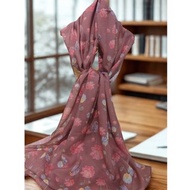 Jennie Tsai - 棉柔甜甜鳥語插畫長絲巾-紅色