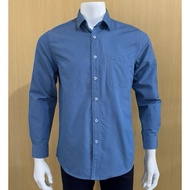 RICARDO Kemeja Pria Polos Lengan Panjang BIRU 32421