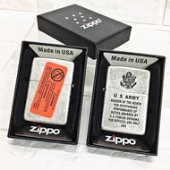 [HCM][ Loại Xịn] Bật Lửa ZIPPO Mỹ (USA)  Fullbox  Bạc Cổ Khắc U.S. ARMY   (Có Tem Đỏ) [KHÔNG XĂNG]- 