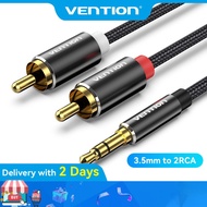 Vention 3.5mm to 2RCA Audio Cable, Male to Male Stereo AUX to RCA Connector for Home Theater, TV, DV