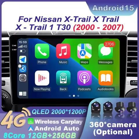 For Nissan X-Trail X Trail X - Trail 1 T30 2000-2007 Car Radio 4G GPS Carplay GPS Carplay Android 15