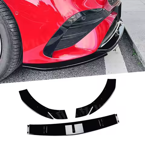 3PCS Front Bumper Lip Spoiler Front Lip Chin Apron Diffuser Bodykit For Mercedes Benz A Class W177 A
