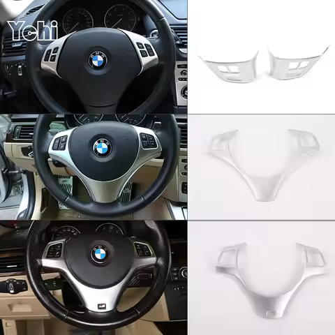 For BMW 1 3 Series E87 E90 E92 X1 E48 Carbon Fiber Style Car Steering Wheel Decoration Cover Trim Fr