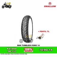 Ban Tubeless 70/90-14 Swallow Katana SB 132 - Ban Matic Ring 14 - Ban Motor Baru