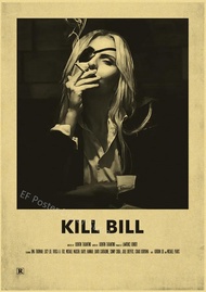 โปสเตอร์ภาพยนตร์สไตล์วินเทจ - Pulp Fiction & Kill Bill งานศิลปะบนผนังย้อนยุคสำหรับตกแต่งบ้าน - ภาพวา