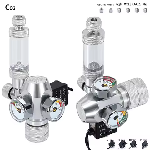 AC100-240V Aquarium CO2 Regulator Electromagnetic Valve Bubble Counter CO2 Control System Fish Tank 