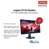 Lenovo Legion 27-10 Monitor | 27” 240Hz FHD (1920x1080) | Tilt Stand | 3Y Warranty | 68C5GAC4MY| Gam