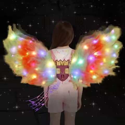 Fairy Wings LED Angel Wings Butterfly Wing Sparkling Sheer Wings Butterfly Fairy Halloween Costume A