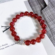 鴿血紅草莓晶//密鑲鋯石滾輪