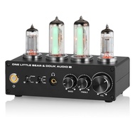 Douk Audio T9 Magic 6E2 Vacuum Tube Stereo Preamp MM/MC Phono peringkat untuk Turntable Amp