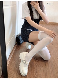 Tất và tất trắng tinh khiết dành cho nữ sinh lolita Tất lolita dành cho nữ sinh Nhật Bản Màu trắng s