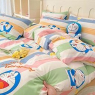 正品哆啦A夢100%純棉四件可愛卡通全棉被兒童宿舍床單三件4