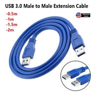 [Ready Stock]Superspeed USB 3.0 Male to Male Extension Cable for External HDD SSD Hard Disk 5Gbps [0