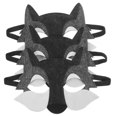 3PCS Wolf Eye Mask Kids Party Wolf Eye Mask Decor Cosplay Party Wolf Eye Mask Props Wolf Halloween C