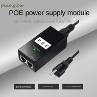 PIXELGLOW POE Power Injector, Compatible 24V/48V 0.5A POE Power Supply, POE Device Desktop 100Mbps O