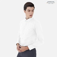 ARROW Wrinkle Free SHIRT -รีดง่าย ยับยาก - เสื้อเชิ้ตทำงานแขนยาวสีขาว ทรง SLIM FIT  รหัส MACS966S2BR