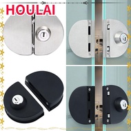 HOULAI Glass Door Lock Hardware Stainless Steel Double Open Sliding Cabinet Display Lock