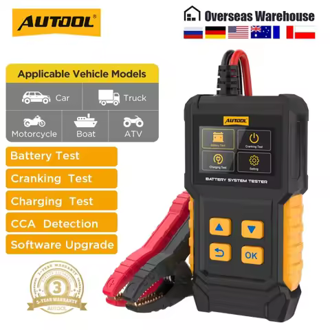 AUTOOL BT360 8-29V Car Battery Tester 2.8-Inch Color Display Electric Vehicle Battery Analyzer 30-20