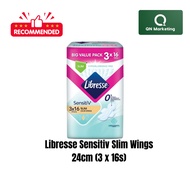 Libresse Sensitiv Slim Wings 24cm (3 x 16s)