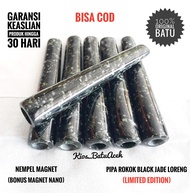 Aksesoris Pipa Batu Giok Black Jade Original Asli Aceh Bulat Cutting