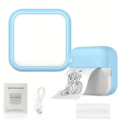 Mini Portabl Printer Inkless Sticker Maker, Free Cut Small Pocket Printer, Portable Thermal Printer 