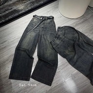 |S027|-Straight Jeans [Straight Elastic Waist 832] length 94cm, width 26cm No Stretch