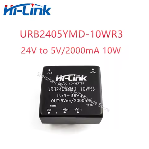 Hilink DC DC 9-36V Input 24V to 3.3V 5V 9V 12V 15V 24V 10W Output Isolated Power Module Mini Convert