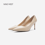 Nine West รองเท้าส้นสูงหนังแท้ทรงหัวแหลม รองเท้าส้นเดี่ยวสำหรับใส่ไปทำงาน รองเท้าส้นเดี่ยวหนังแท้ รอ