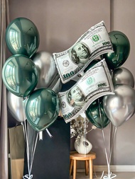 2pcs Money Banknote Balloons Large Size Dollar Counterfeit Reusable Balloons for Birthday Decoration