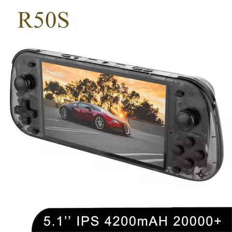 5.1inch New R50S Retro Handheld Video Game Console 128G IPS Screen Two-player Wifi Online Portable P