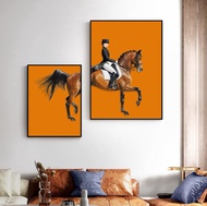 ภาพวาดตกแต่งบ้านการแข่งม้า ขนาด 50x70ซม.+40x60ซม. พร้อมกรอบรูป จิตรกรรมแคนวาส ภาพวาดตกแต่งห้อง ภาพจิ