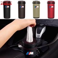 BMW M Car Tissue Box Leather Cylinder Tissue Storage Box Cup Holder Auto Interior Accessories For BMW E36 E46 E30 E90 F10 F30 E39 E60 X1 E84 F48 F25 X3 E83 X5 F15 X7