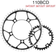Bicycle Double Chainring 110BCD 34T 50T 36T 52T 39T 53T Road Bike Crankset Riding Disc Aluminum Chai
