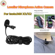For Insta360 X3/X2 Lavalier Microphone Action Camera Recording Microphone Accessories