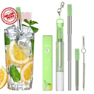 304 Material Stainless Steel Retractable Straw Portable Straw Environmentally Foldable Clean A8q7