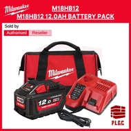 Milwaukee M18 Starter Pack M18HB12 M18 x 12.0ah High Output Battery+M12-18FC Rapid Charger+M18 Contractor Bag (M) Combo