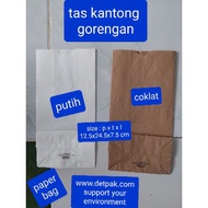 ECR paper bag for fried food,/ food, hygienic & frirndly. Size 12.5 xb24.5 x 7.5cm. 25pcs/pak.