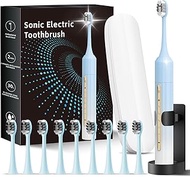 Fairir Sonic Electric Toothbrush for Adults & Kids - 10 Brush Heads, 30-Day Battery, 5 Modes, 2-Min 