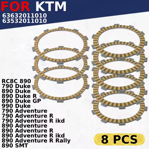8 PCS Motorcycle Parts Clutch Piece Kit For KTM 990 890 Duke GP 790 Adventure R ikd Rally RC8C 890 S