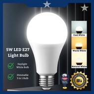 [5W LED E27 Light Bulb] Energy Saving 85% Light Bulb 3 Colour Dimmable LED Bulb Downlight Bulb Lampu